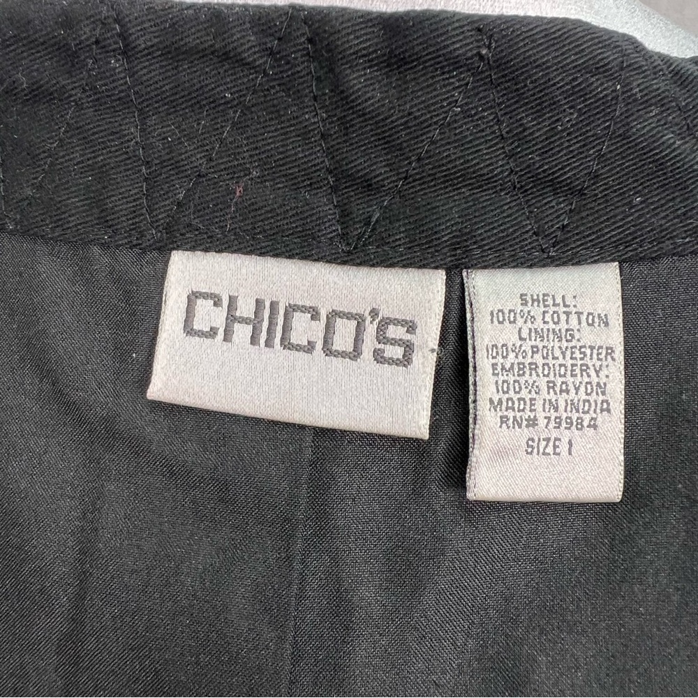 Chico’s embroidered boho style vest with snap-up 
front. - Picture 8 of 10